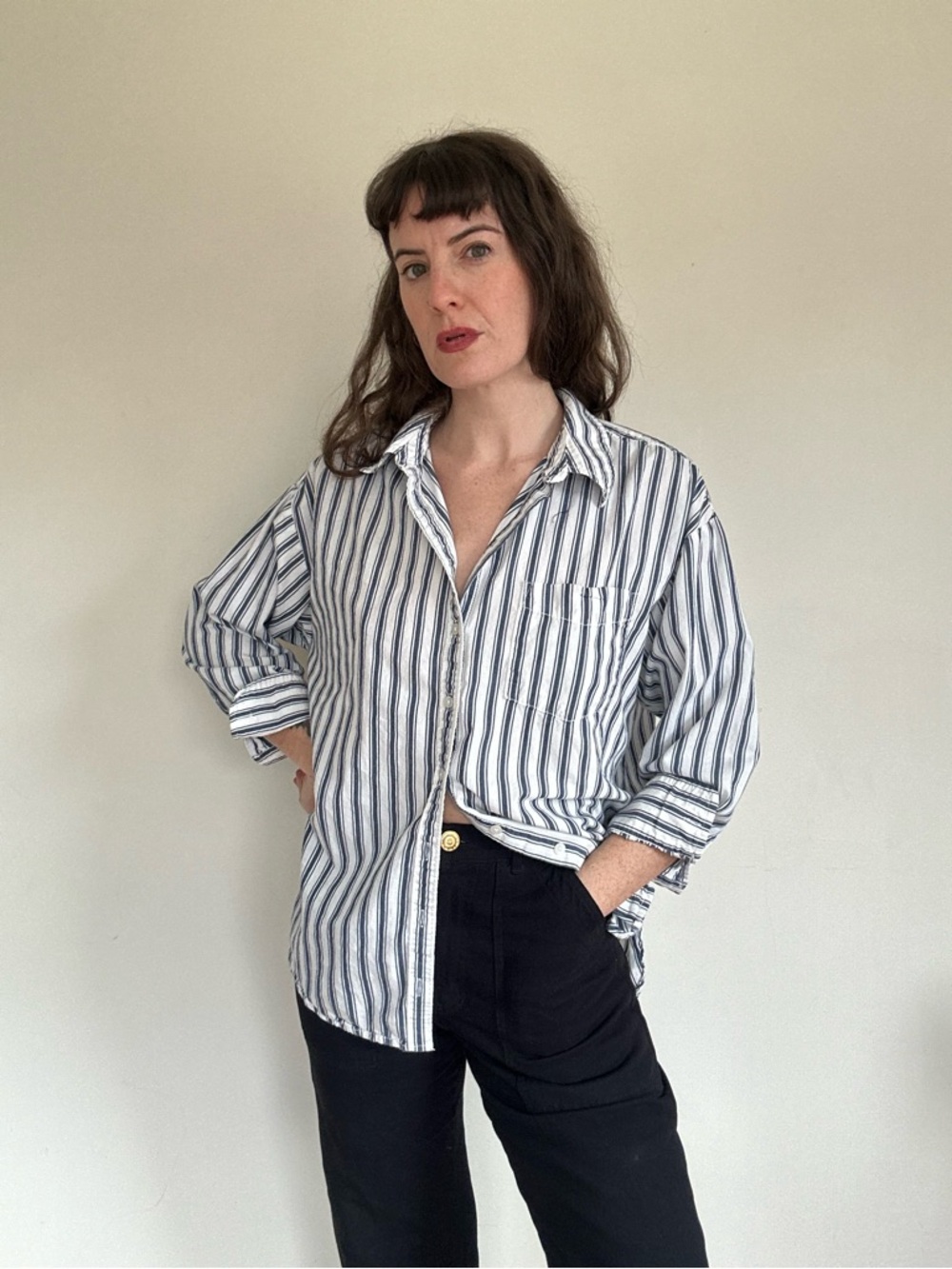 Vintage Anthropologie striped shirt. Size medium